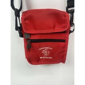 Vintage Scholastic Book Fairs 1997 Crossbody Bag Red Nylon Rodeo